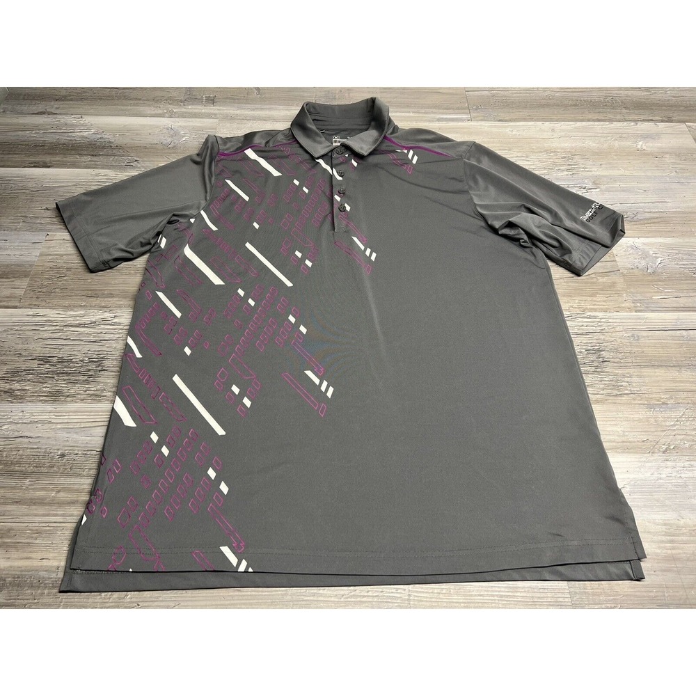 Under Armour Golf Polo Shirt Mens XL Gray Heat Gear Loose Fit Casual Embroidered